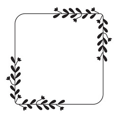 Obraz premium square floral frame leaves