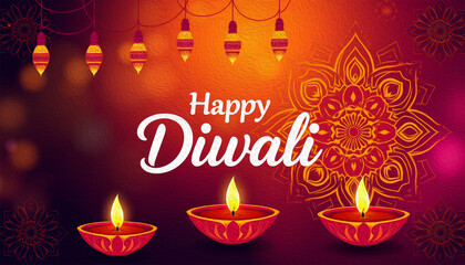 Happy Diwali illustration. Pattern for banners, covers, greeting cards, for printing on wall decorations.