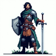 Fototapeta premium Pixel art warrior 