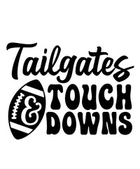 Football typography clip art design on plain white transparent isolated background for card, shirt, hoodie, sweatshirt, apparel, card, tag, mug, icon, poster or badge, tailgates and touchdowns