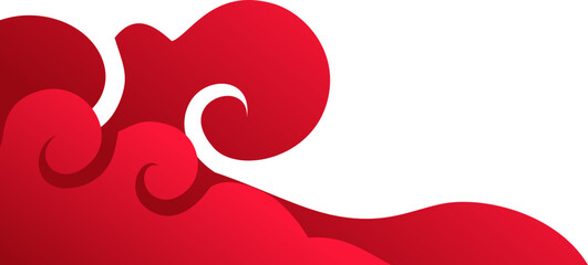 Lunar New Year Cloud Corner Border