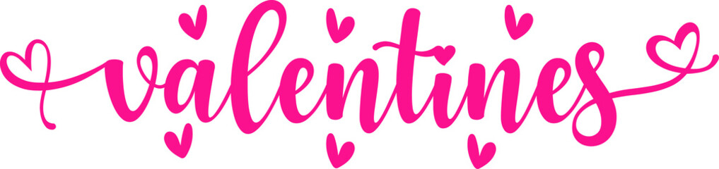 Valentine’s Day typography text on plain white transparent isolated background for card, shirt, hoodie, sweatshirt, apparel, tag, mug, icon, poster or badge