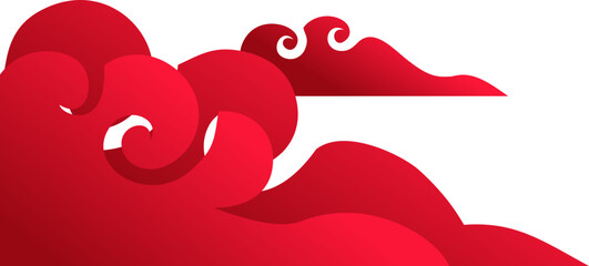 Lunar New Year Cloud Corner Border