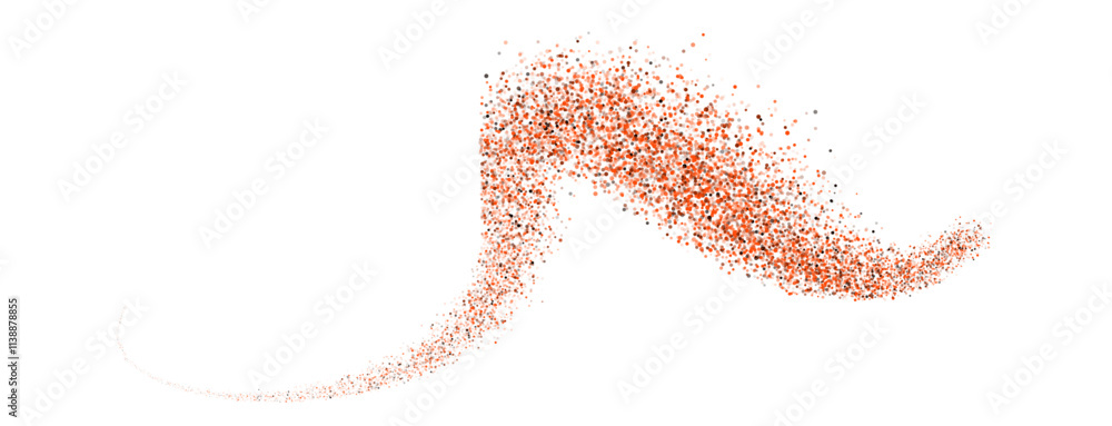 Poster vector image with a wave of gold shimmering confetti and stardust. the background is decorated with 