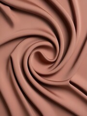 Mocha mousse fashion graphic, lightweight smooth brown fabric twisted into a spiral fold