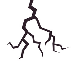 Broken wall or other surface with a crack. Textured damage. Breaks from earthquake.