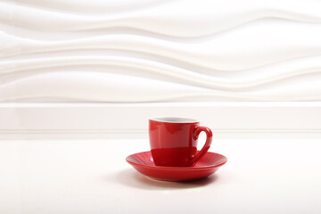 Still life with cup and saucer in minimalist style