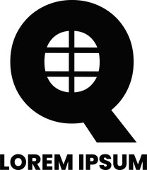 Q letter and window logo