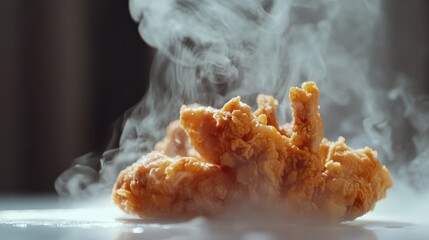 Crispy Fried Chicken with Rising Steam