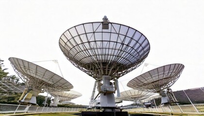  Large satellite dish antenna, isolated on a white background. PNG transparent. 
