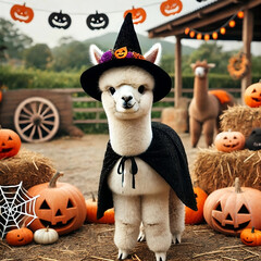 Halloween Spooky Witch Alpaca

