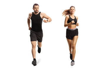 Fototapeta premium Couple running together