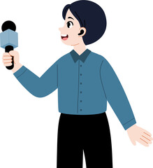 man working as news anchor 