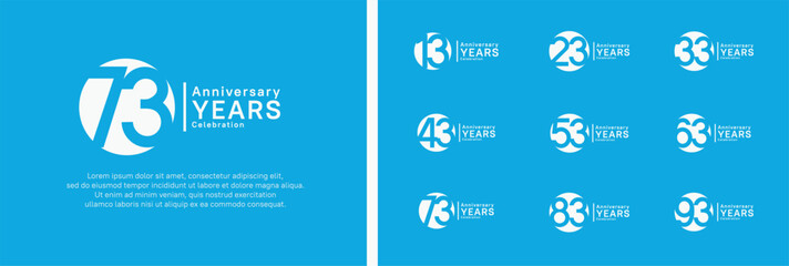 anniversary logotype set. vector design silver color can be use for celebration moment
