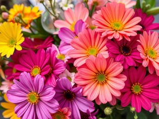 Beautiful spring flowers blooming on a textured paper background, flora, delicate, beautiful