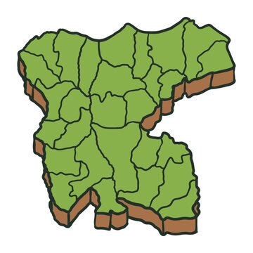 Tangerang Regency Map Isometric