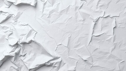 Obraz premium Crumpled white paper with soft shadows on a flat surface, design, crumpled, texture