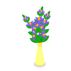 3D Isometric Flat Vector Set of Flower Bouquets , Florist Composition. Item 1