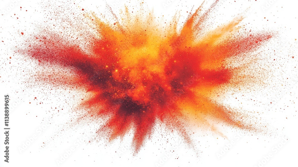 Poster explosive abstract design with red and orange colorful burst effect