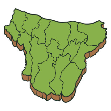 Batang Regency Map Isometric