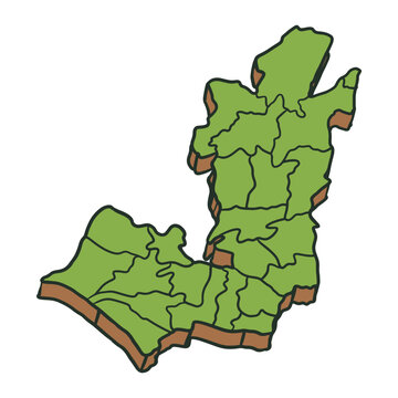 Boyolalai Regency Map Isometric