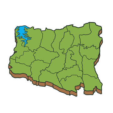 Sragen Regency Map Isometric
