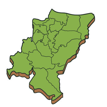 Tegal Regency Map Isometric