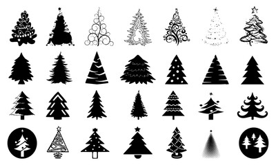 Obraz premium christmas trees set