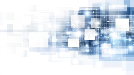 Abstract Digital Background with Blue Lights and Geometric Shapes