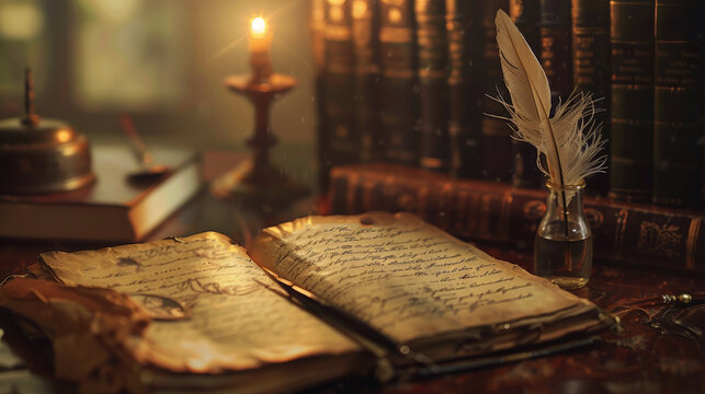 Close-up of an open book featuring the U.S. Constitution alongside a quill and inkwell, evoking a respectful historical ambiance - Powered by Adobe
