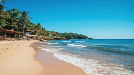 Tropical beach paradise with calm waves
