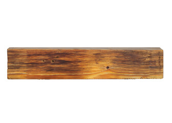 Rustic Wooden Beam Isolated on White Background