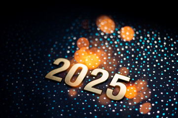 2025 text Happy New Year background