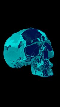 Animated Neon Skull with Stretch Effect - Psychedelic Motion Graphics