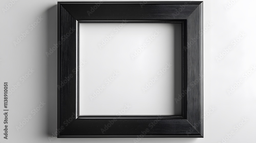 Aufkleber a simple black picture frame with an empty interior, designed for displaying artwork or photos.