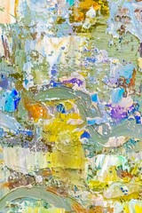 Fototapeta premium Abstract fragment texture of an old canvas wall with graffiti. Element of colorful street art on the wall of a graphic pattern. Theme for background design with multi-color