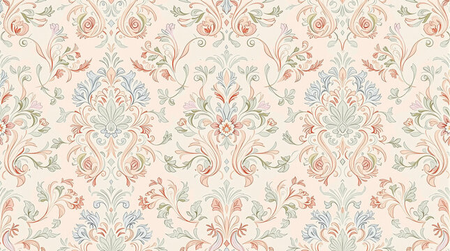 Fototapeta Delicate Rococo Pattern Background - Elegant Design