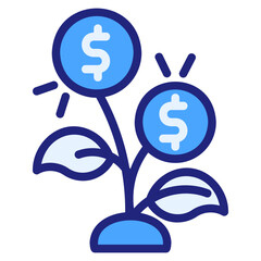 Investment blue color style icon