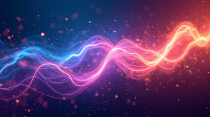 abstract background with glowing lights Vibrant sound wave graphic with colorful peaks and troughs representing audio frequencies.