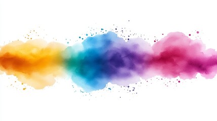 Fototapeta premium Colorful watercolor squares, artistic abstract design, isolated on white