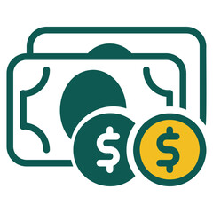 Money green and yellow style icon