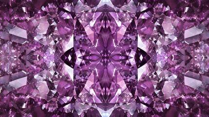 Amethyst Crystal Kaleidoscope Geometric Pattern Design