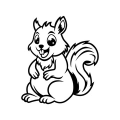 cute squirrel kid cartoon mascot logo