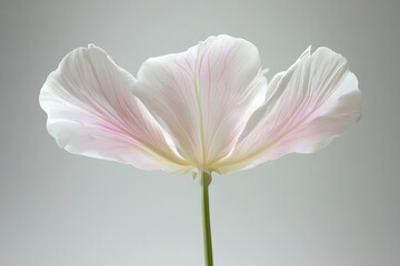 white and pink tulip flower