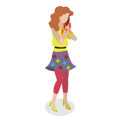 3D Isometric Flat Vector Set of Body Pain, Chronic Ache, Joint Inflammation, Headache. Item 8