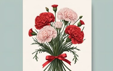 Carnation flower fringes, anniversaries, events, banners, plants, flowers, ribbons, cards, templates