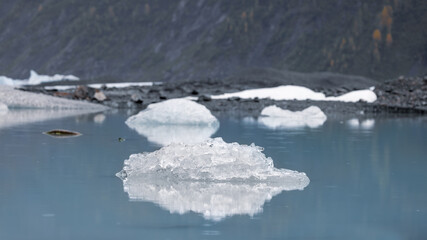 Large iceberg in the Valdez Glacier Lake in Alaska.