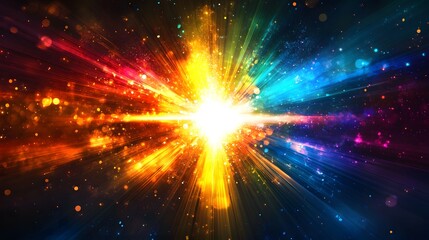 Fototapeta premium A vibrant colorful explosion of light and energy