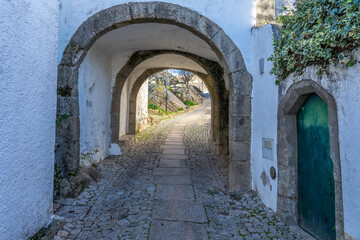 One of the streets built in the shape of an arched tunnel inside the castle of Marvão.