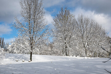 Obraz premium Panorama of South Park in city of Sofia, Bulgaria